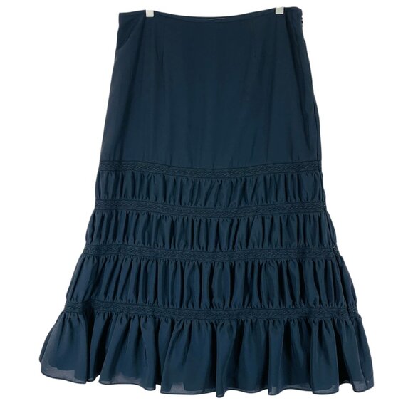 Boho Goth Whimsigoth  modern Tiered A-line skirt  Black Size 10 LIZ CLAIBORNE - Picture 9 of 15